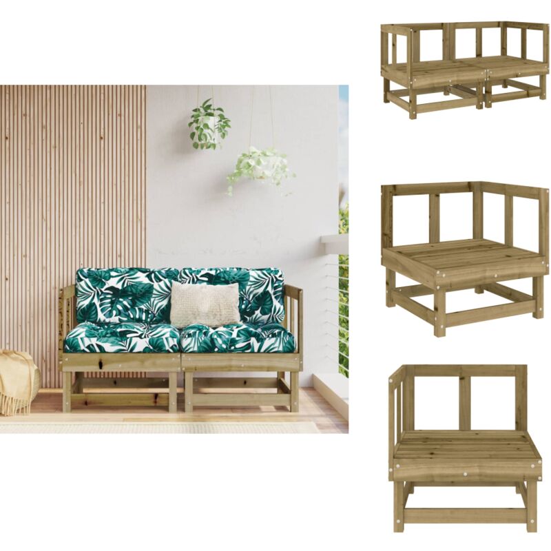 Canapés d'angle de jardin 2 pcs bois de pin imprégné - Canape D'angle - Canapé Extérieur - Mobilier De Jardin - Meubles De Jardin - Chaise Longue