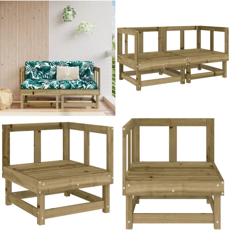 Canapés d'angle de jardin 2 pcs bois de pin imprégné - Canape D'angle - Canapé Extérieur - Mobilier De Jardin - Meubles De Jardin - Chaise Longue