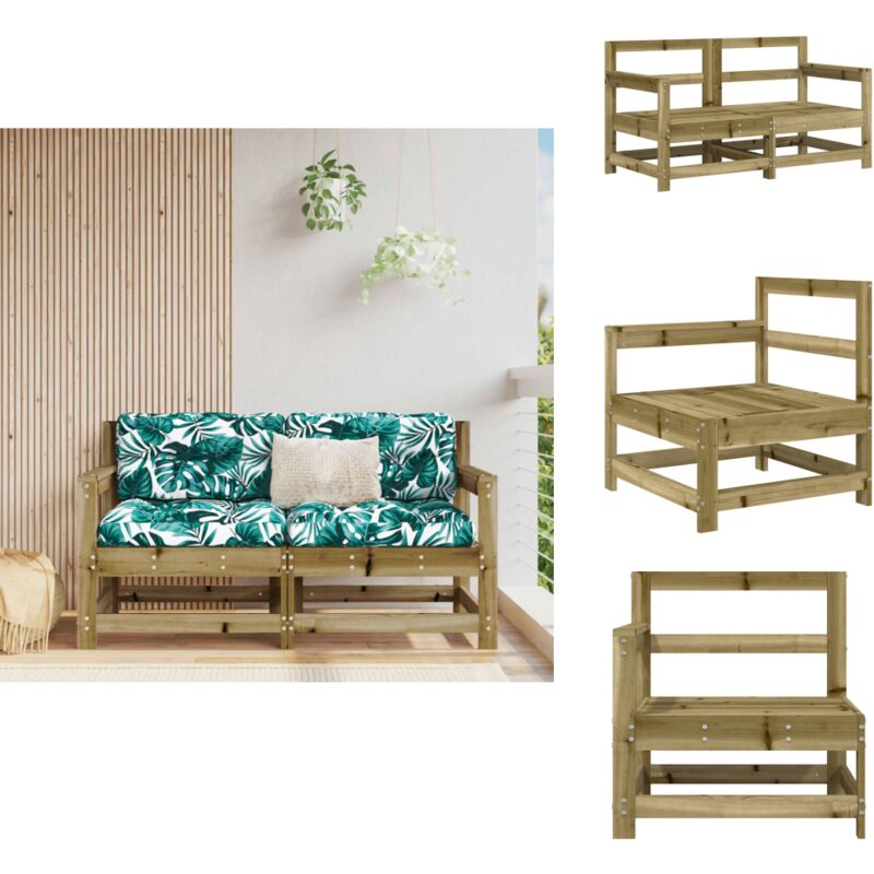Canapés d'angle de jardin 2 pcs bois de pin imprégné - Canape De Jardin - Canapé Extérieur - Mobilier De Jardin - Meubles De Jardin - Set De Salon De