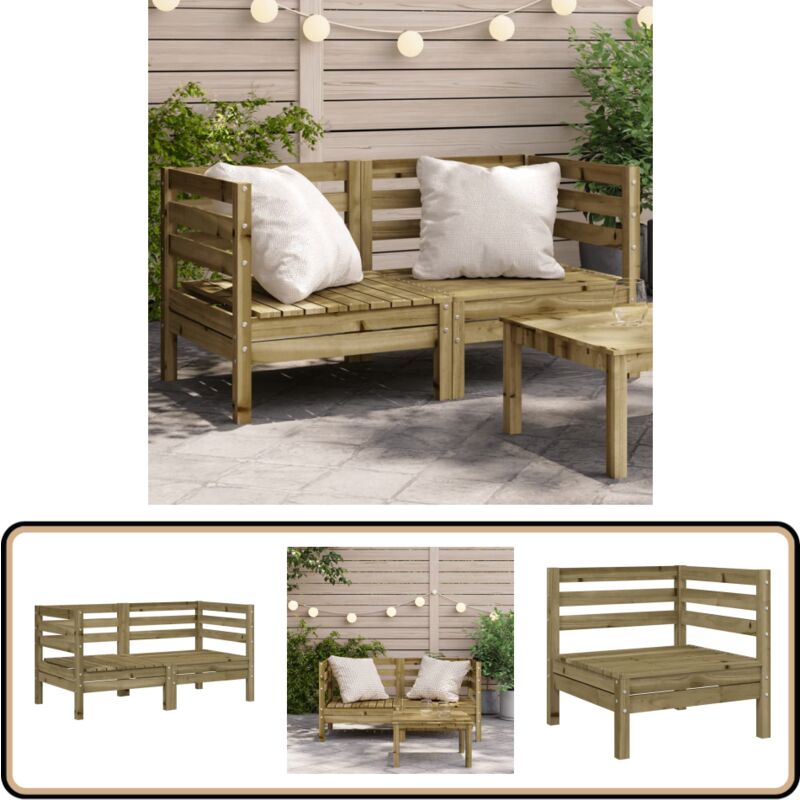 Canapés d'angle de jardin 2 pcs bois de pin imprégné - Canape De Jardin - Mobilier De Jardin - Canapé D'angle - Ensemble Salon De Jardin - Bois Traité