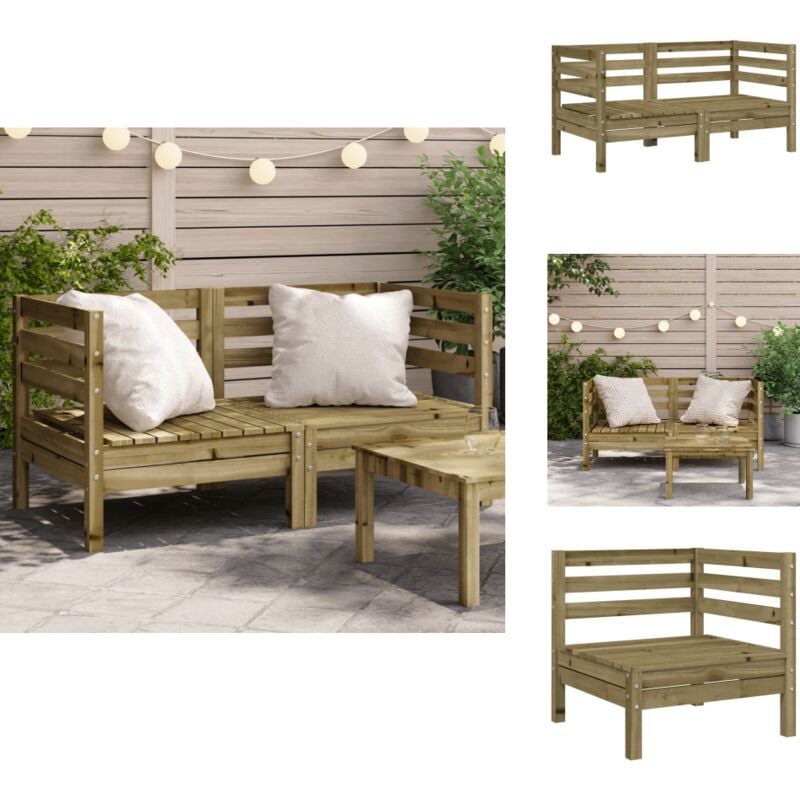Canapés d'angle de jardin 2 pcs bois de pin imprégné - Canape De Jardin - Mobilier De Jardin - Canapé D'angle - Ensemble Salon De Jardin - Bois Traité