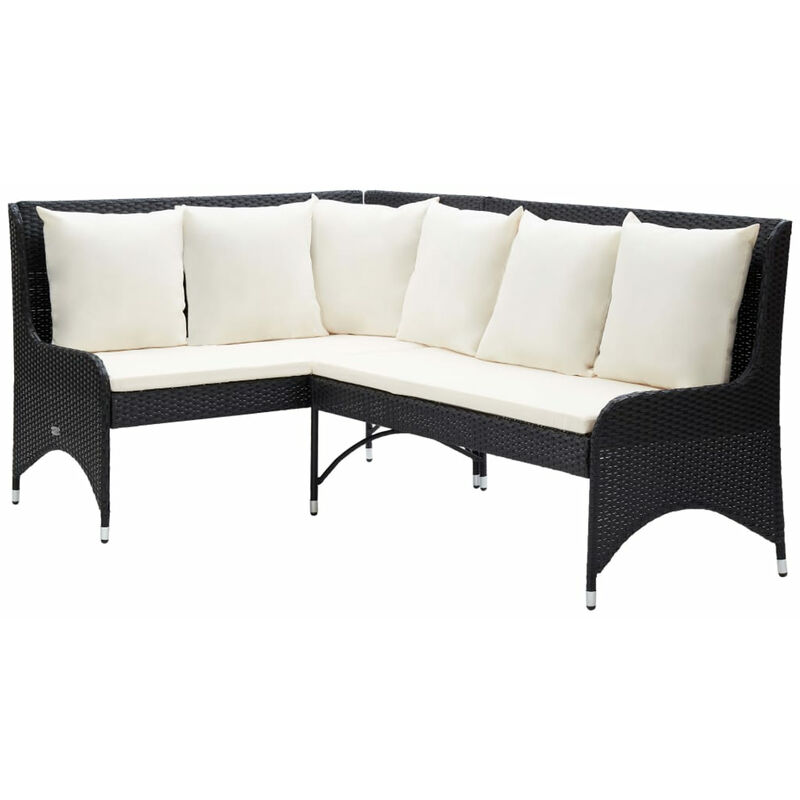 Asupermall - Canapes d'angle de jardin 2 pcs Resine tressee Noir