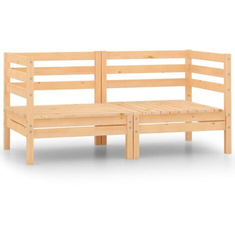 Canapés d'angle de jardin 2 pcs，Canapé d'extérieur，Banquette / Sofa / Divan de jardin Bois de pin massif MEMV436063