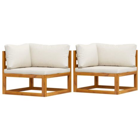 Canapés d'angle sectionnels 2 pcs Canapé fixe  Canapé scandinave Sofa avec coussins Blanc crème 26808