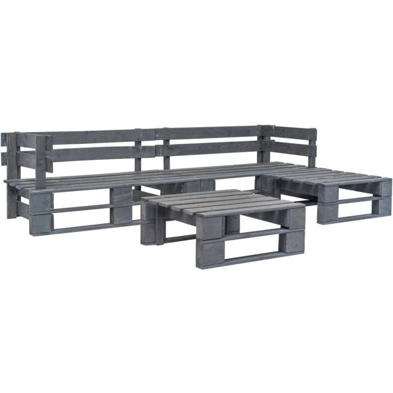 Vidaxl - Salon de jardin palette 4 pcs Bois Gris