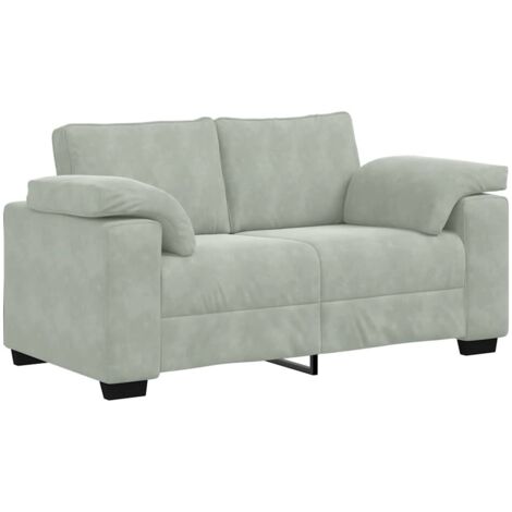 Canapé，Sofa pour Salon，Banquette causeuse gris clair 120 cm velours CFW714635