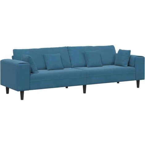 Canapé,Sofa pour Salon,Banquette en velours avec coussin Bleu 208 cm Velours CFW907859