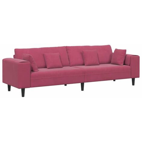 Canapé，Sofa pour Salon，Banquette en velours avec coussin Bordeaux 208 cm Velours CFW949708