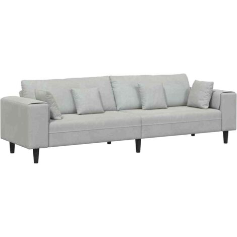 Canapé,Sofa pour Salon,Banquette en velours avec coussin Gris clair 208 cm Velours CFW302358