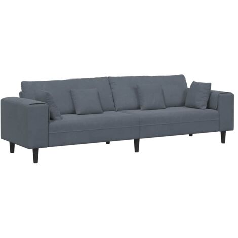 Canapé，Sofa pour Salon，Banquette en velours avec coussin Gris foncé 208 cm Velours CFW160473