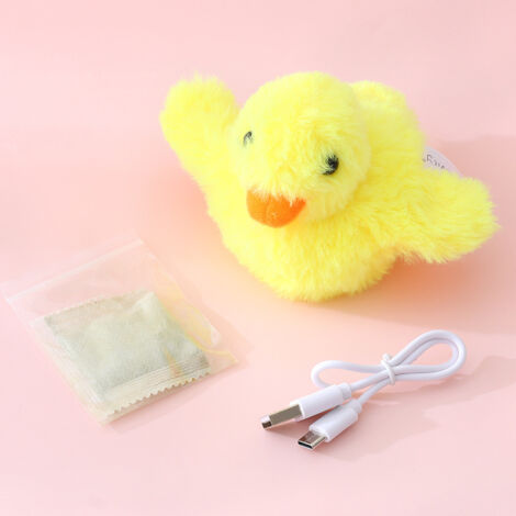 Canard à battement rechargeable avec type C, herbe à chat, charlatan réaliste, jouet d'exercice interactif en peluche pour chaton activé par le toucher pour toutes les races