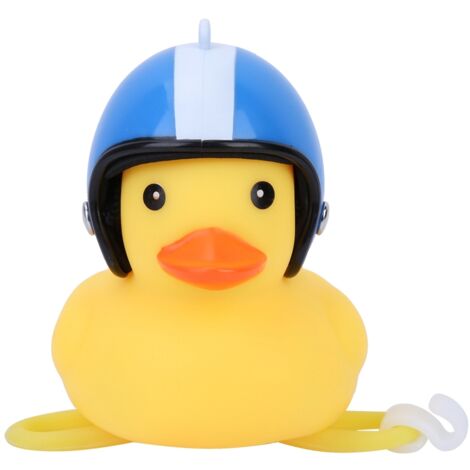 Canard Jaune Mignon avec Casque pour Motocyclette - Décoration Étoile Bleue pour Vélo de Montagne