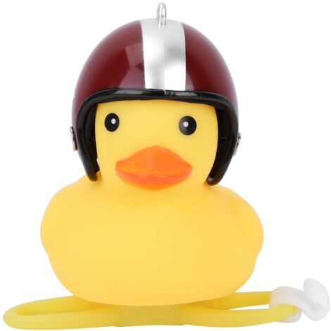 Canard Jaune Mignon avec Casque pour Motocyclette - Décoration Étoile Rouge pour Vélos et VTT