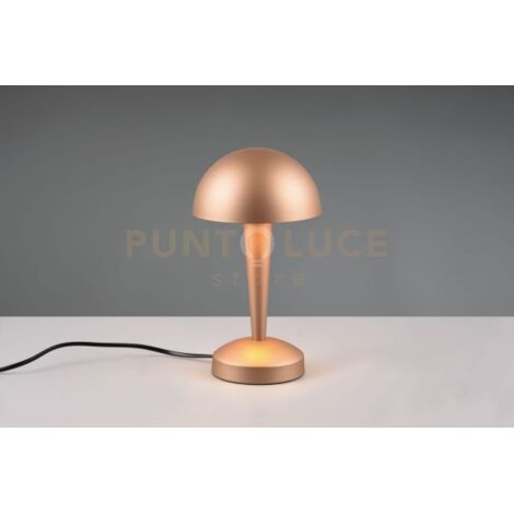 CANARIA LAMPADA DA TAVOLO METALLO CAFFE' E ORO TOUCH CON LAMPADINE DIMMERABILE INCLUSA ATTACCO E14 4,9W 470lm, 3000K H. 26,5CM