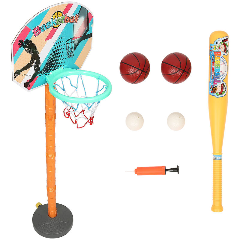 

Canasta de Baloncesto con Soporte,Conjunto de Golf Balón de Fútbol para Niños 18x45-85cm