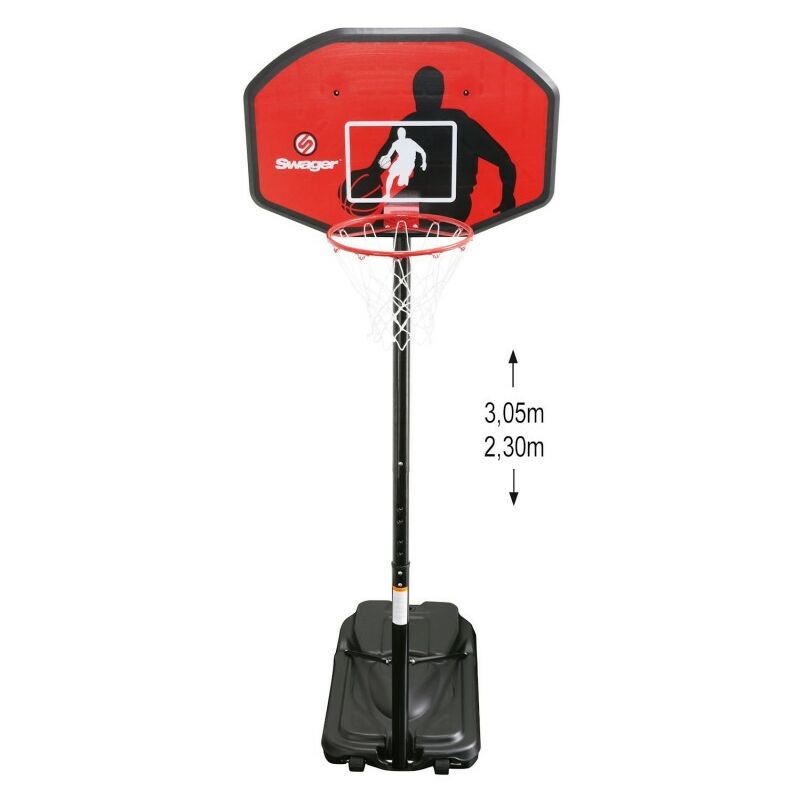 

Canasta de baloncesto Classic- regulable de 2,30m a 3,05m - Rojo