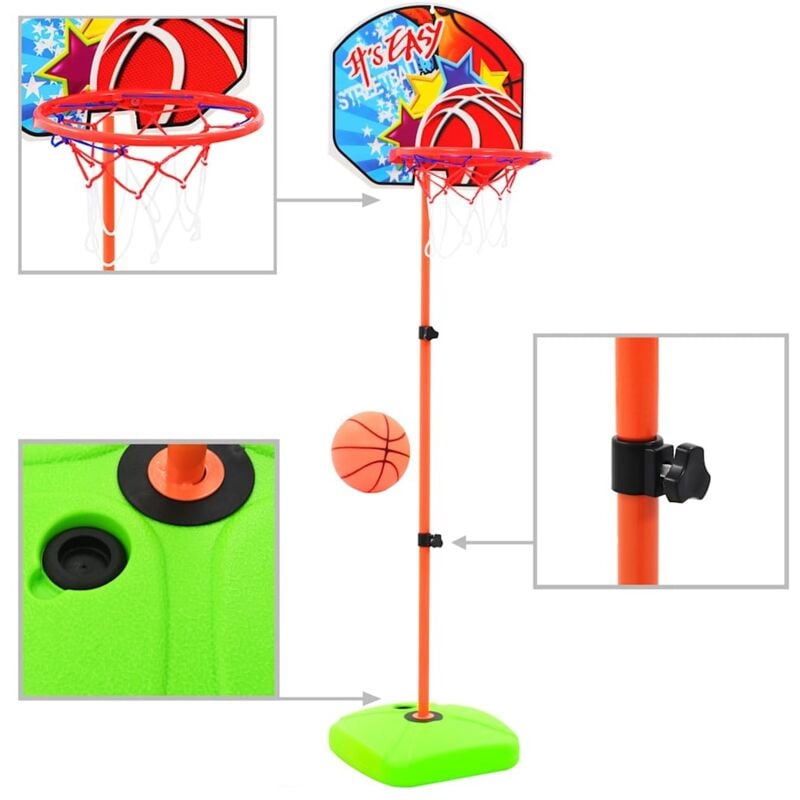 

vidaXL Canasta de baloncesto y balón para niños - Multicolor