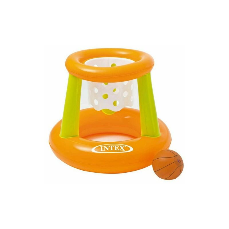 Trade Shop Traesio - Pelota De Baloncesto Hinchable 58504 Con Red 67X55Cm Pelota De Baloncesto Flotante Sea Pool