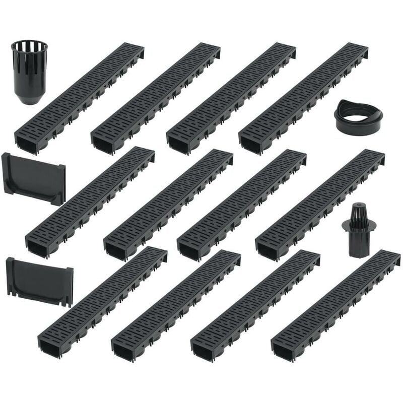 Canaux de drainage 12 pcs Plastique 12 m