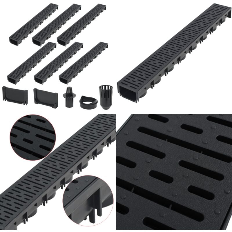 Vidaxl - Canaux de drainage 6 pcs Plastique 6 m - caniveau de drainage - caniveaux de drainage - Home & Living
