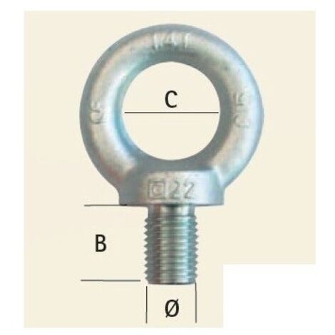 CANCAMO MACHO DIN 580 M-33 ZINC. - EHLIS
