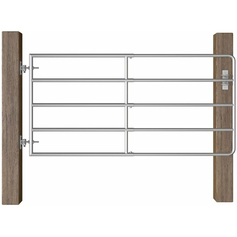 

Cancela de 5 barras para campo acero plateado (95-170)x90 cm