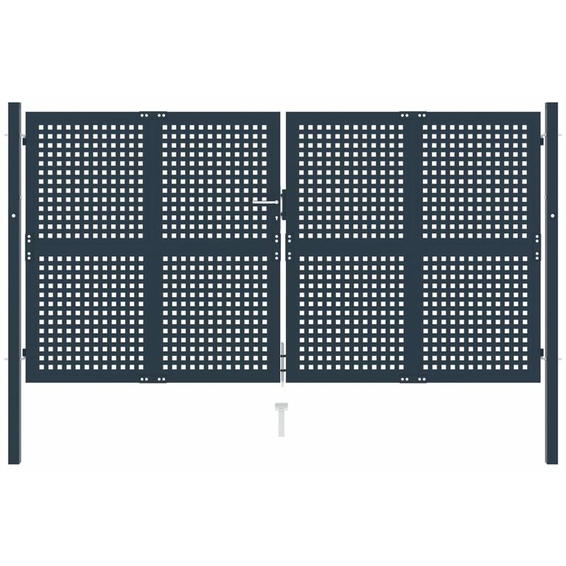 

BHD - Cancela de jardín de acero gris antracita 306x225 cm