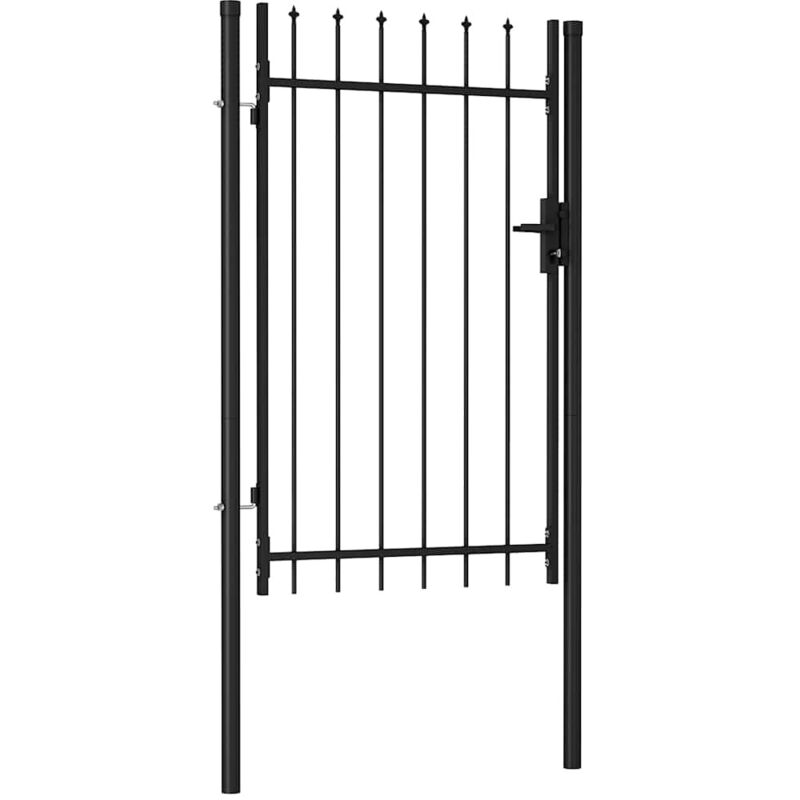 

Cancela de valla con una puerta y puntas acero negro 1x1,5 m - Negro - Vidaxl