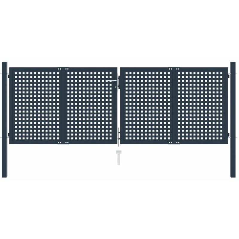 

Cancela de valla de acero gris antracita 306x150 cm