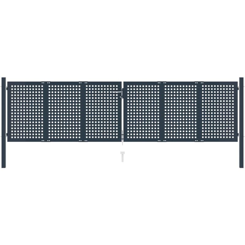 

Cancela de valla metálica acero gris antracita 404x125 cm
