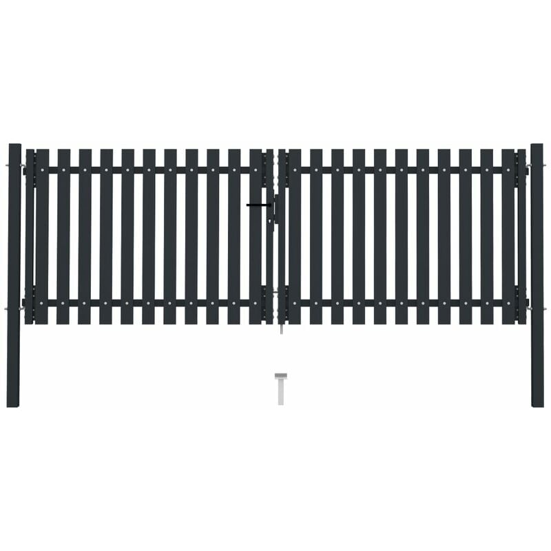 

Cancela doble de valla de acero gris antracita 306x125 cm - Antracita