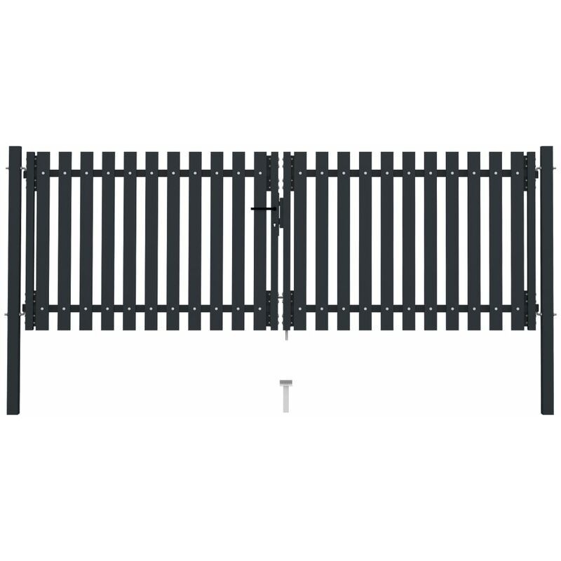 

Cancela doble de valla de acero gris antracita 306x175 cm - Antracita