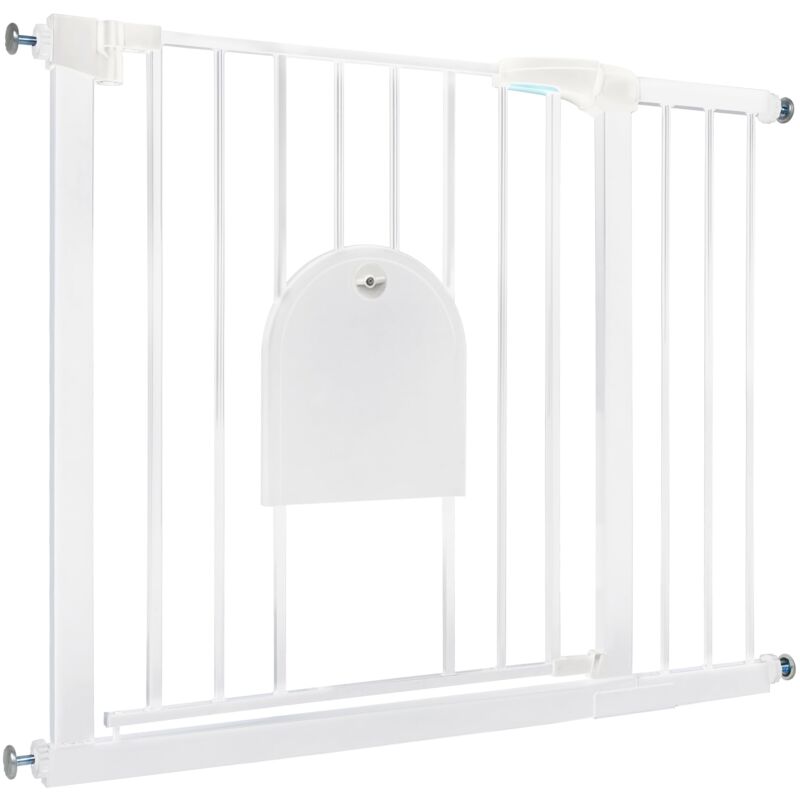 Image of Naizy - Cancello di sicurezza per bambini con porta per animali, cancelletto per scale Cancelletto di sicurezza n Stop senza fori e griglia