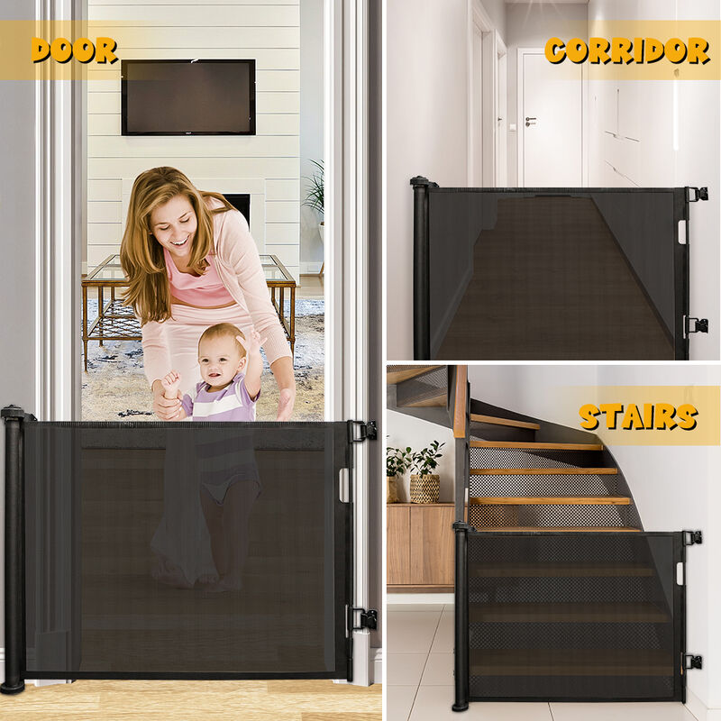 Image of Haloyo - Cancelletto di Sicurezza Retrattile per Bambini ®,Cancelletto per Bambini Estensibile,per Porte, Scale e Corridoi, Uso Interni ed Esterni,86