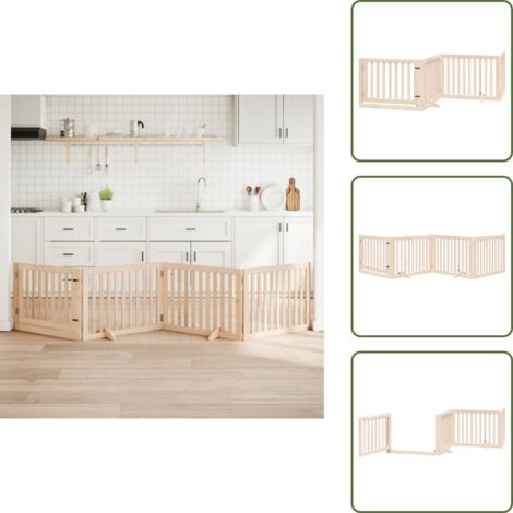 Cancelletto per cani autoportante - vidaXL Cancelletto per cani con porta pieghevole 4 pannelli 320 cm in legno di pioppo - Cancelletto per cani con porta