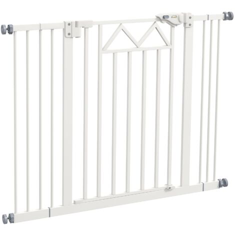 Cancelletto per Cani taglia Piccola e Media 74-100x76 cm in Acciaio e PA Bianco