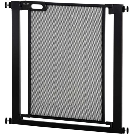 Cancellino a pressione estensibile per cani, chiusura automatica, acciaio e ABS, 75-82x76 cm, noir