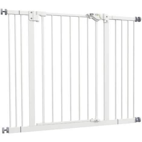 Cancellino per Cani Estensibile 74-100x77 cm in Metallo Bianco