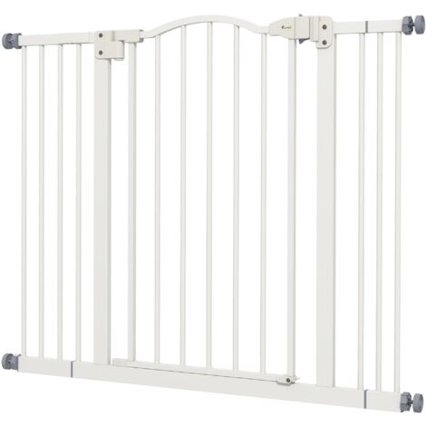 Cancellino per Cani Estensibile 74-100x78 cm in Metallo Bianco