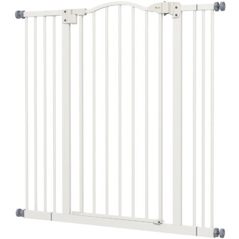 Cancellino per Cani Estensibile 74-100x94 cm in Metallo Bianco