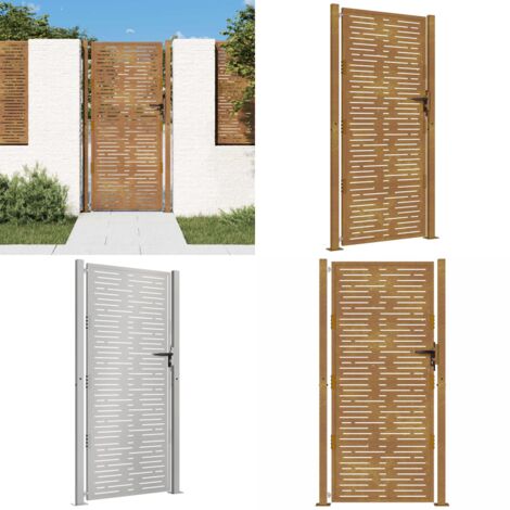 Cancello da giardino 100x175 cm in acciaio Corten design quadrato - Acciaio corten - Cancello quadrato