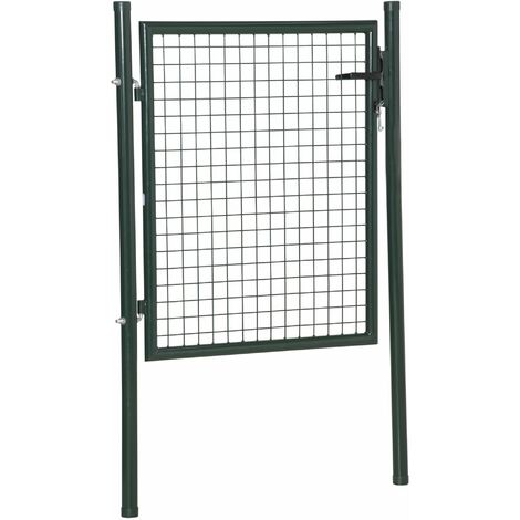 Cancello da Giardino 97x150 cm in Acciaio Verde