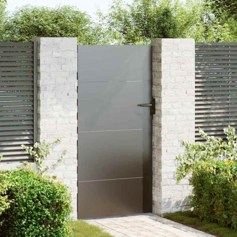 Cancello In Alluminio Maurice - 300x181 Cm Grigio - Doppia Anta Con Serratura - Foto 9