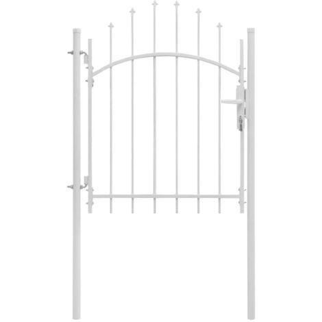 Cancello da Giardino Woerden in Acciaio 1x1,25m Bianco vidaXL