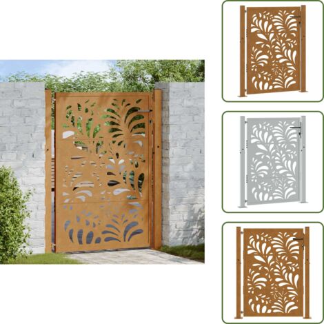 Cancello da patio - vidaXL Cancello da giardino 100x125 cm in acciaio corten design ondulato - Cancello in metallo