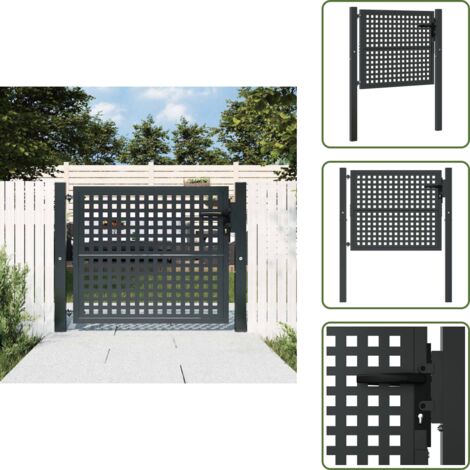 Cancello da patio - vidaXL Cancello da Giardino Antracite 100x75 cm in Acciaio - Cancello da terrazza