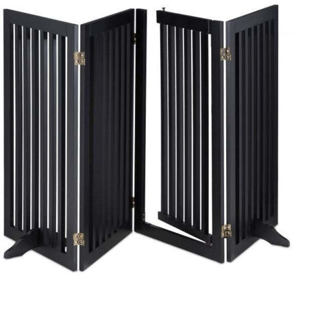 Cancello di sicurezza nero con porta 92 cm