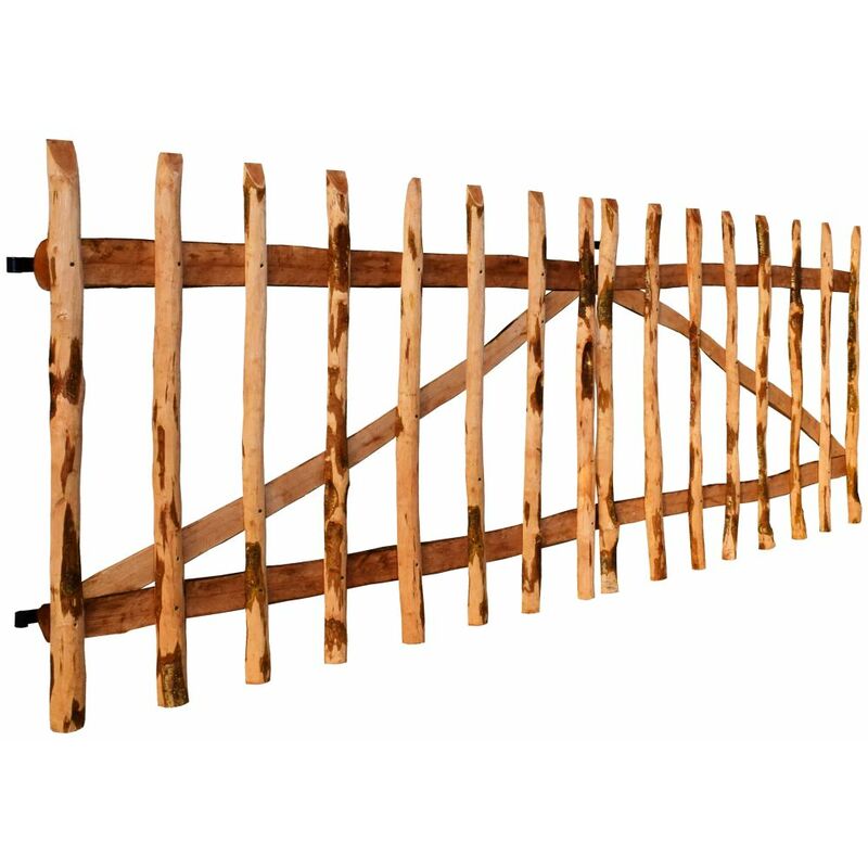 ASUPERMALL Cancello Doppio per Recizione in Legno di Nocciolo 300x100 cm