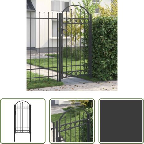 Cancello grigio -  Cancello per recinzione con blocco Grigio 100 x 195 cm