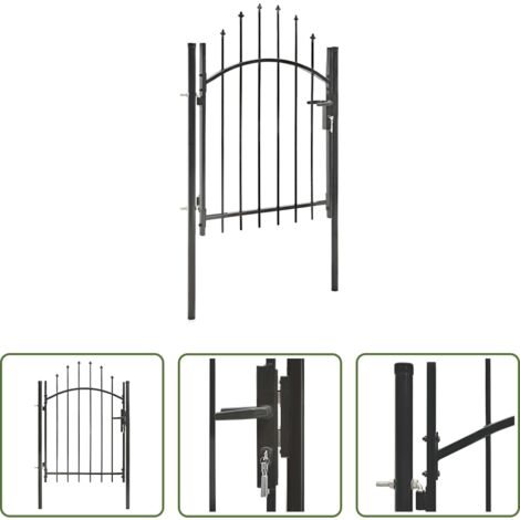 Cancello in acciaio -  Cancello da Giardino Woerden in Acciaio 1x1 m Nero